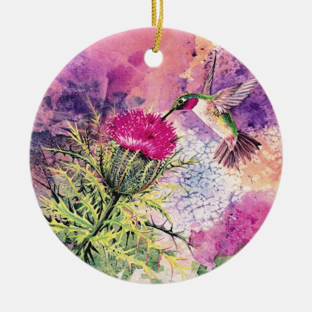 Hummingbird Weihnachtsgeschenk Keramik Ornament (Vorne)