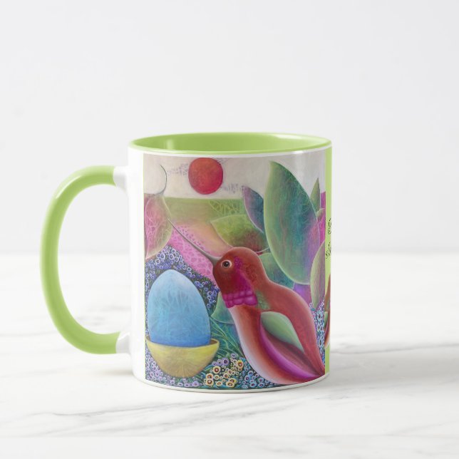 Hummingbird Whimsical Art Tasse (Links)