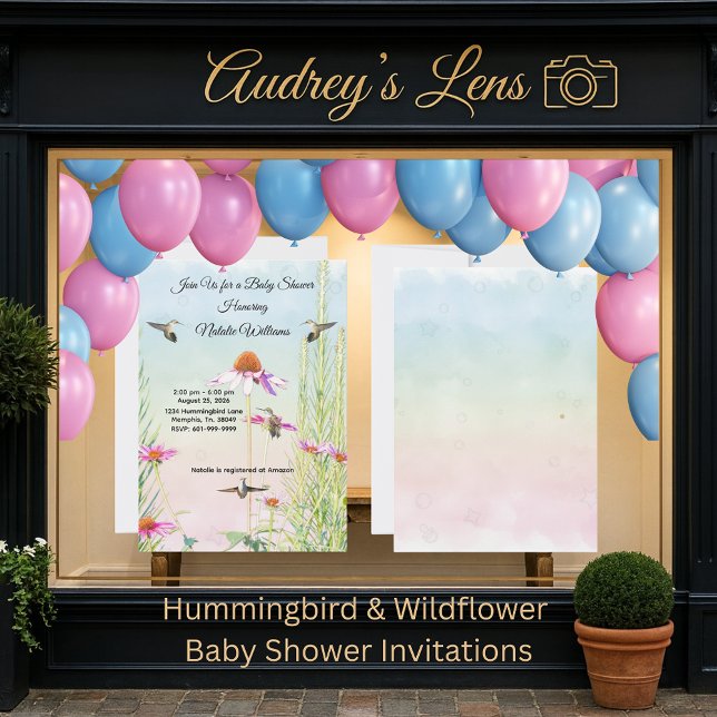 Hummingbird & Wildflower Baby Shower Einladung (Von Creator hochgeladen)