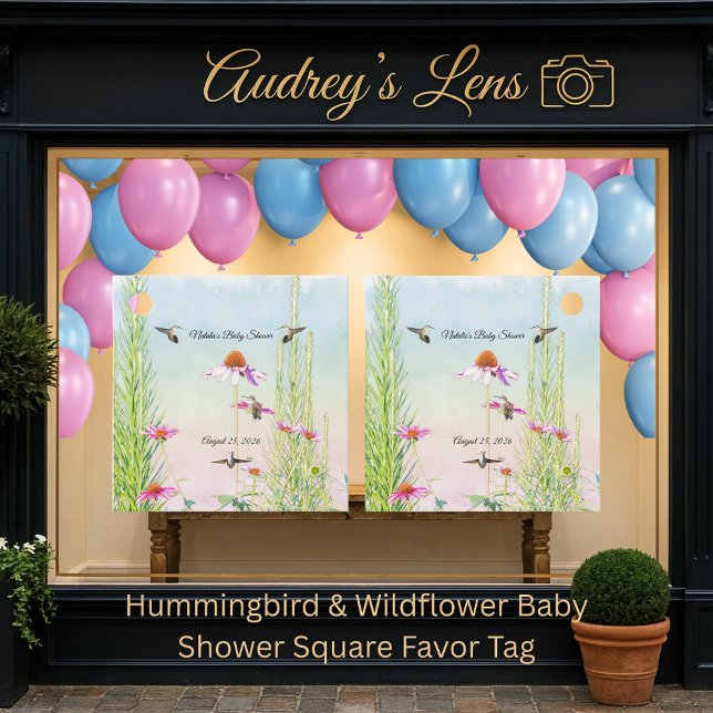 Hummingbird & Wildflower Baby Shower Geschenkanhänger (Von Creator hochgeladen)