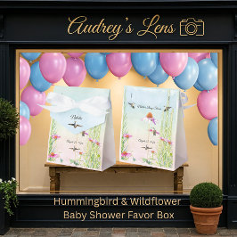 Hummingbird & Wildflower Baby Shower Geschenkschachtel