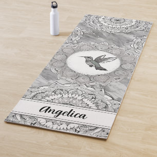 Hummingbird Yoga Mat mit Indian Mandala Art Yogamatte