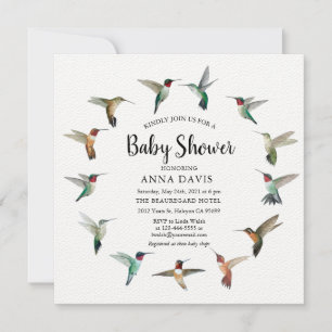 Hummingbirds Baby Shower Einladung