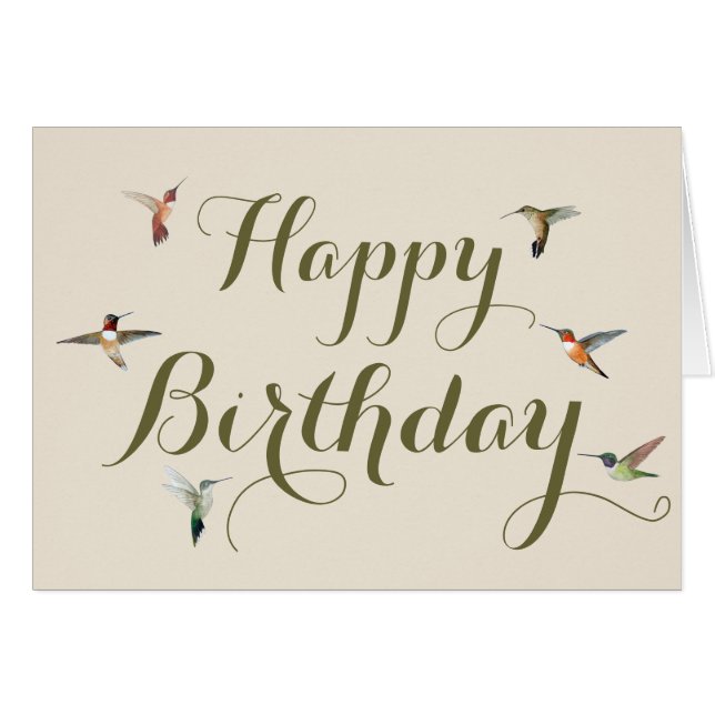 Hummingbirds Birthday Card (Vorderseite (Horizontal))