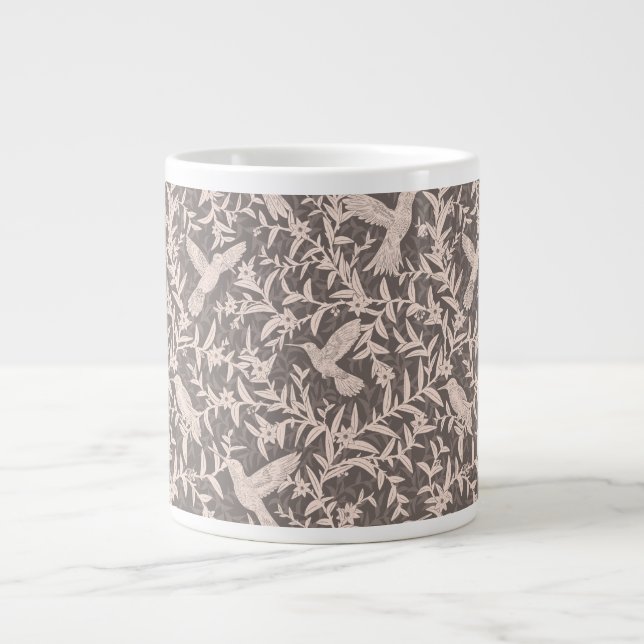 Hummingbirds Blattwerk taupe Jumbo-Tasse (Vorderseite)