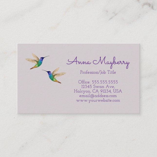 Hummingbirds Business Card Visitenkarte (Vorderseite)