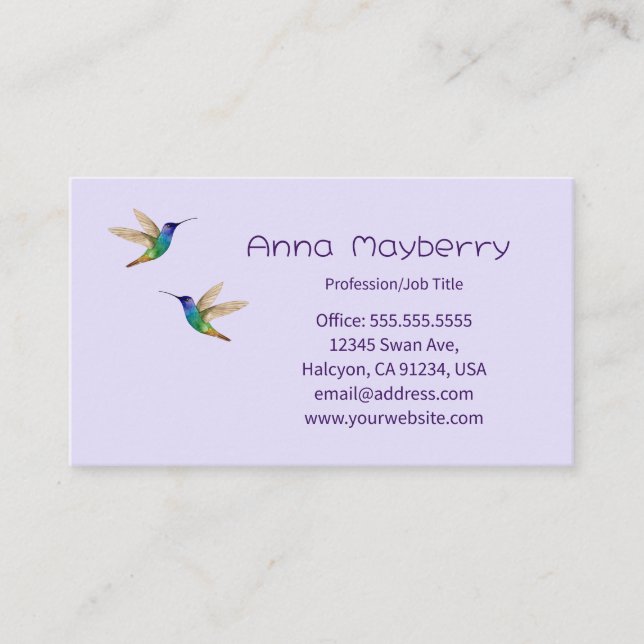 Hummingbirds Business Card Visitenkarte (Vorderseite)