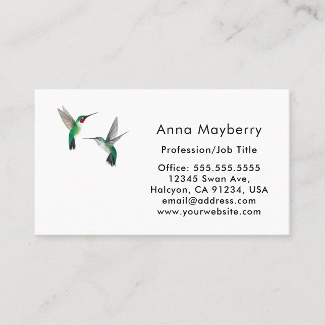 Hummingbirds Business Card Visitenkarte (Vorderseite)