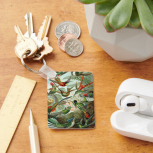 Hummingbirds by Ernst Haeckel, Vintage Vogelbäume Schlüsselanhänger