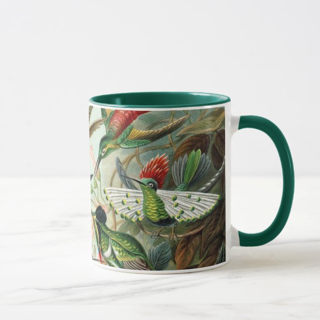 Hummingbirds by Ernst Haeckel, Vintage Vogelbäume Tasse (Rechts)