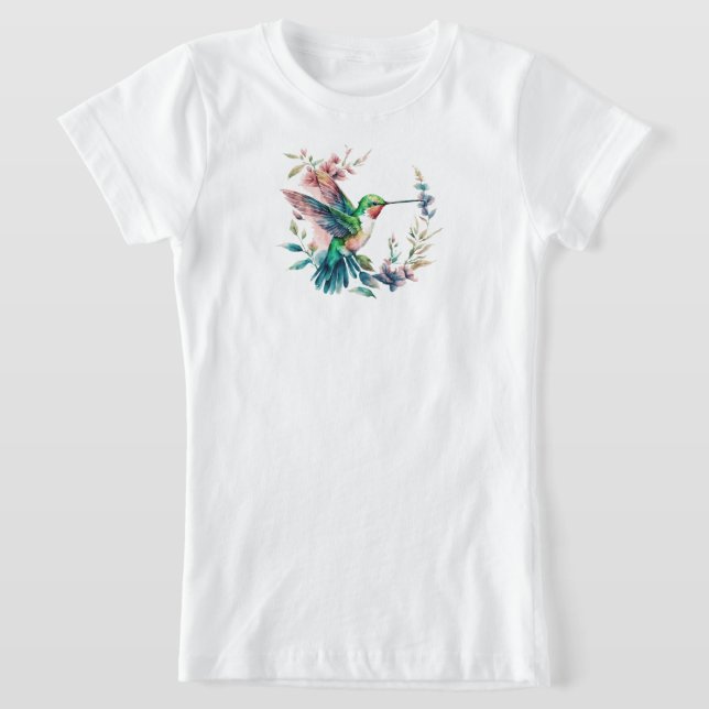 Hummingbirds Floral Bouquet Birthday Party T-Shirt (Ablage )