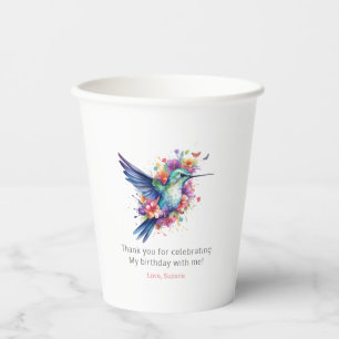Hummingbirds Floral Bouquet Geburtstagsparty Pappbecher