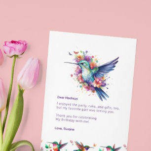 Hummingbirds Floral Wreath Bithday Party Vielen Da Dankeskarte