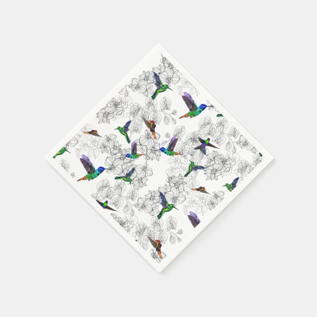 Hummingbirds Flying Napkins Serviette (Ecke)