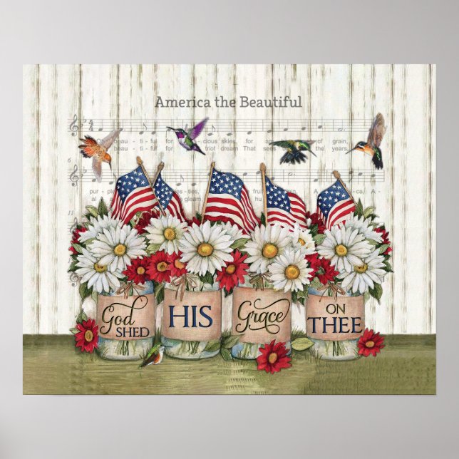 Hummingbirds God Shuckte Seine Gnade Hauswarming G Poster (Vorne)