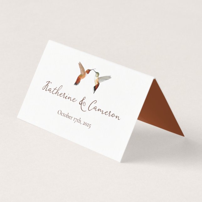 Hummingbirds Hochzeitsplatzkarten (Rückseite)