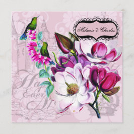 Hummingbirds Magnolias Square Hochzeit Einladung
