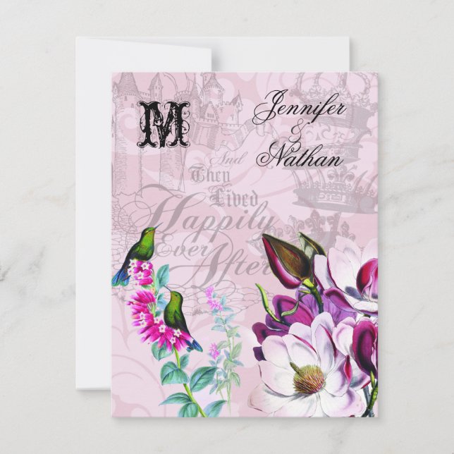 Hummingbirds Magnolias Wedding RSVP Card (Vorderseite)
