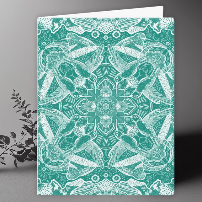 Hummingbirds Mandala Art Blank Dankeskarte (Von Creator hochgeladen)
