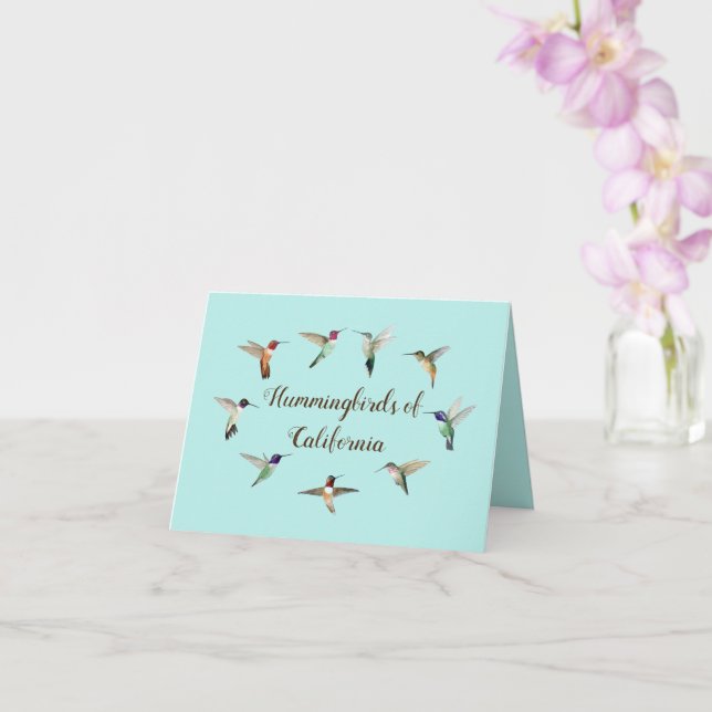 Hummingbirds of California Card Karte (Orchidee)