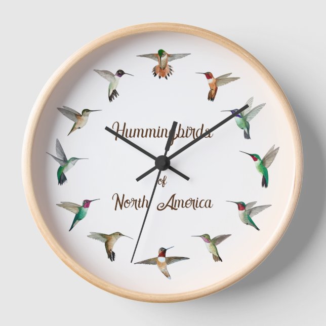 Hummingbirds of North America Clock Uhr (Vorderseite)