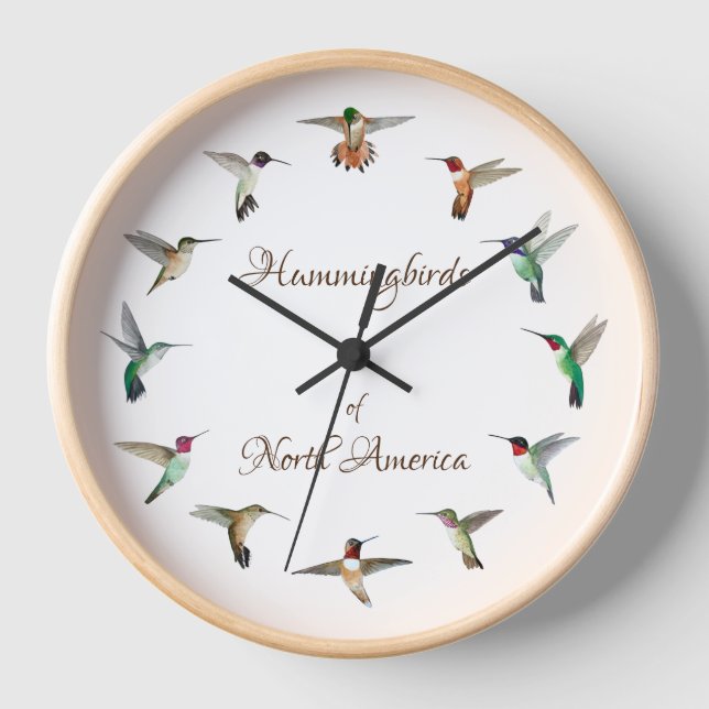 Hummingbirds of North America Clock Uhr (Vorderseite)