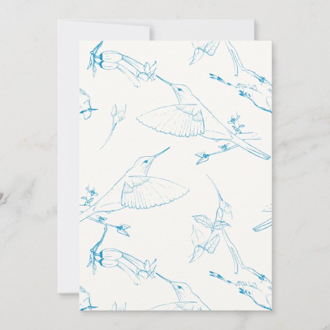 Hummingbirds Pattern Save The Date (Vorderseite)