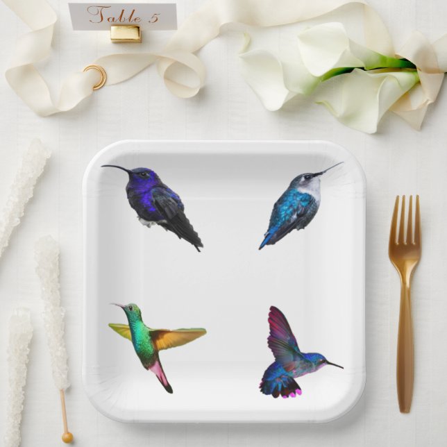 Hummingbirds Schlicht Backpaper Teller (Hochzeit)