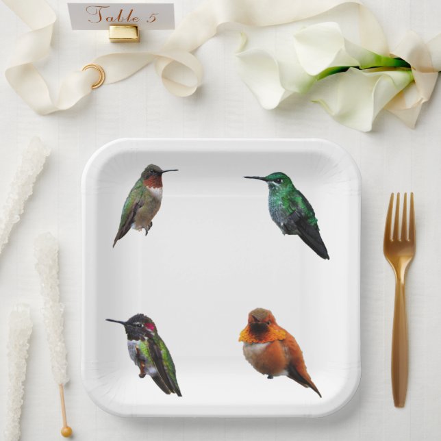 Hummingbirds Schlicht Backpaper Teller (Hochzeit)