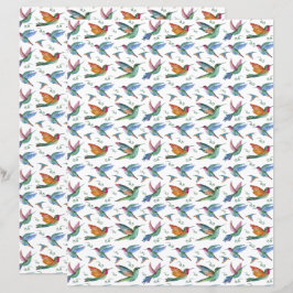 Hummingbirds Scrapbook Paper
