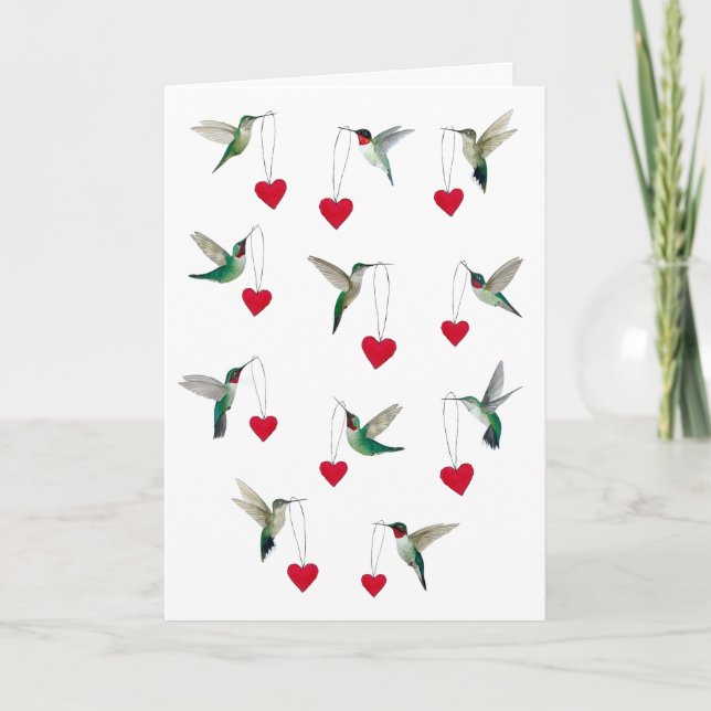Hummingbirds Valentine's Day Karte (Vorderseite)