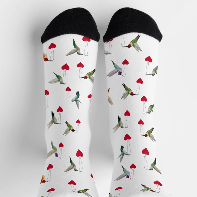 Hummingbirds Valentine's Day Socken (Oben)