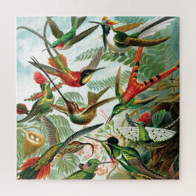 Hummingbirds von Ernst Haeckel Puzzle (Vertikal)