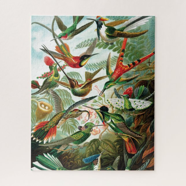 Hummingbirds von Ernst Haeckel Puzzle (Vertikal)