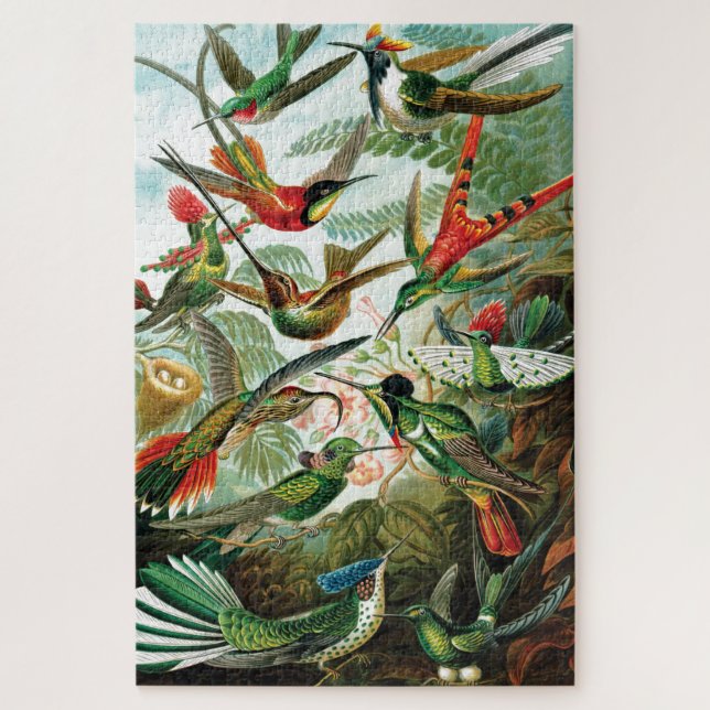 Hummingbirds von Ernst Haeckel Puzzle (Vertikal)