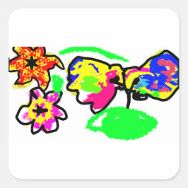 Hummingbirds Wedding Quadratischer Aufkleber