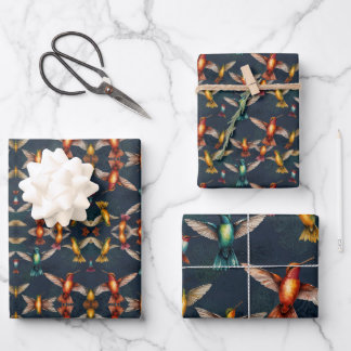 Hummingvögel aller Farben Geschenkpapier Set