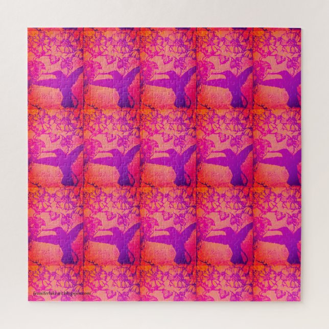 Hummingvögel auf dem Lavendel Pillow Puzzle (Vertikal)