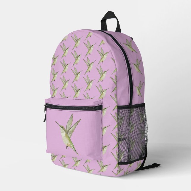 Hummingvogel Bedruckter Rucksack (Rückseitige Ecke Rechts)