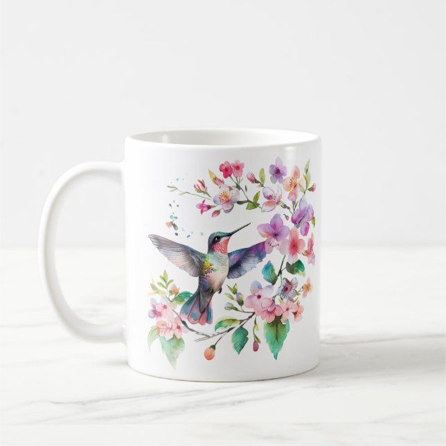 Hummingvögel Blumenkraut Kaffeetasse (Links)