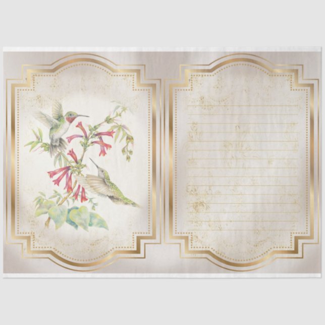 Hummingvögel - Design 3 Seidenpapier (Vorderseite)