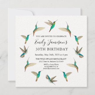 Hummingvögel Einladung zum Geburtstag
