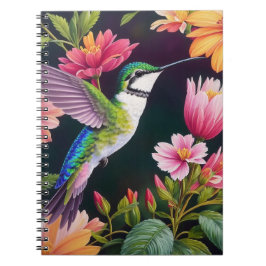 Hummingvogel farbenfrohe Blumenbilder Notizblock