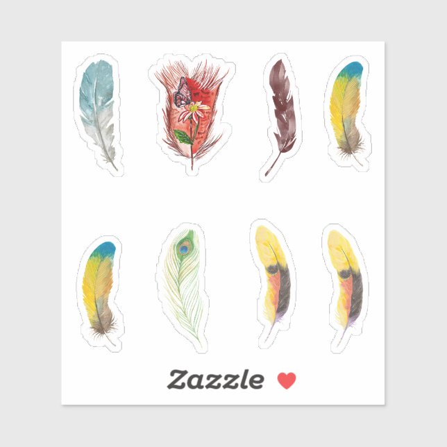 Hummingvögel federn farbenfrohe Niedliche Scrapboo Aufkleber (Blatt)