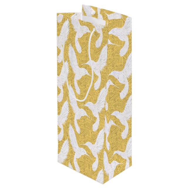 Hummingvögel III Geschenktüte Für Weinflaschen (Rückseite Schrägansicht)