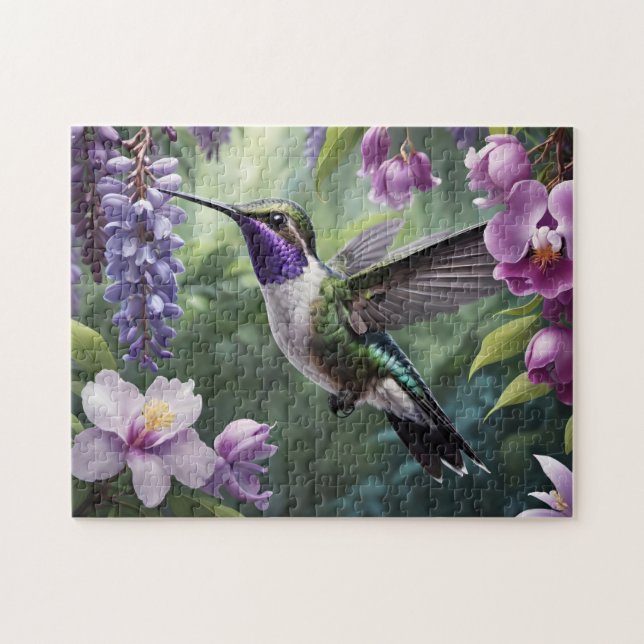 Hummingvogel im Blumengarten Puzzle (Horizontal)