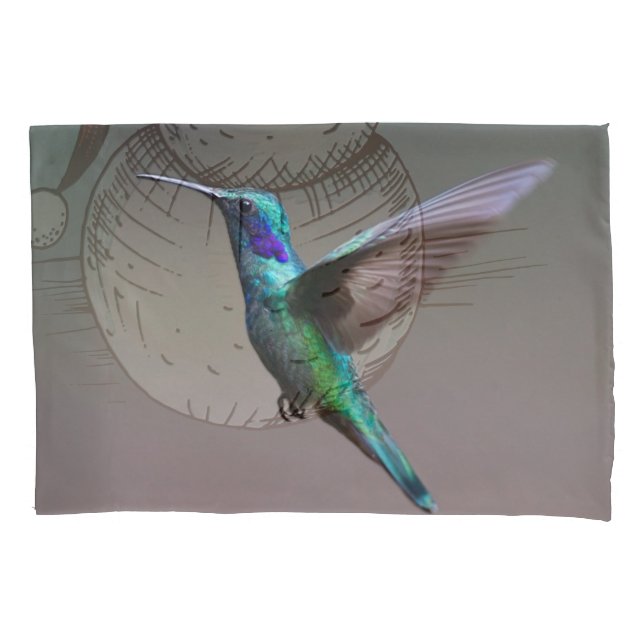Hummingvogel im Flug Kissenbezug (Vorderseite)