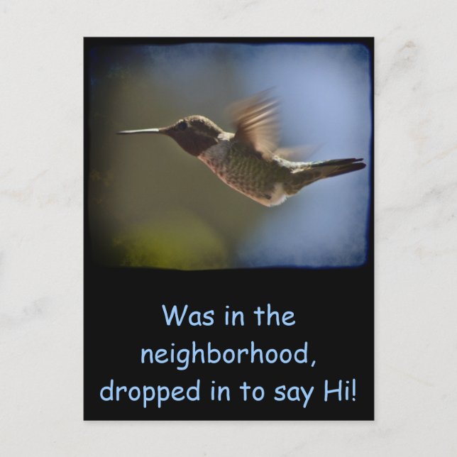 Hummingvogel im Flug Postkarte (Vorderseite)