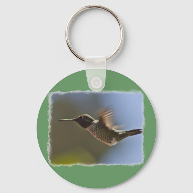 Hummingvogel im Flug Schlüsselanhänger (Vorderseite)