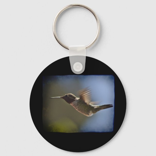Hummingvogel im Flug Schlüsselanhänger (Vorderseite)